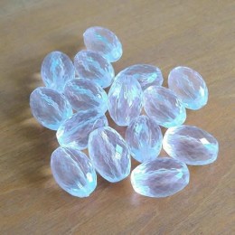 Azeitona 18x12 mm Facetada Cristal Acrílico 25g aprox. 12 unidades