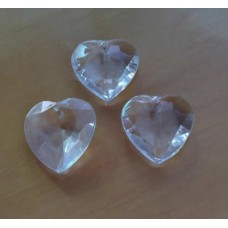 Coração Pingente 28x27 mm Acrílico Cristal 25 g
