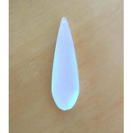 Pingente 60x17 mm gota Acrílico cristal fosco duas unidades