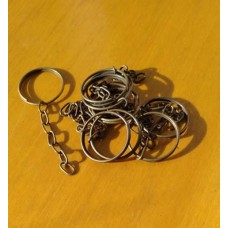 Argola 20 mm Chaveiro ouro Velho em ferro c/ corrente 35 mm 10 unidades