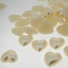 Chaton Coração Pérola Creme 6 mm 25  unidades