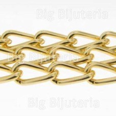 Corrente Ouro Flash Alumínio 6x11 mm 1 metro