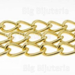 Corrente Ouro Flash Alumínio 12x8 mm 1 metro Corrente Ouro Flash Alumínio 12x8 mm 1 metro