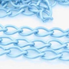 Corrente Alumínio Azul Bebe Fosco 12x7 mm 1 metro