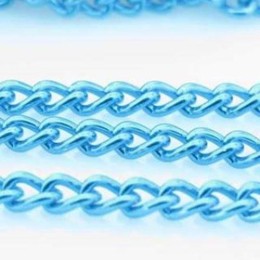 Corrente Alumínio Azul 6x4 mm 1 metro