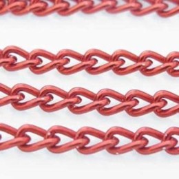 Corrente Alumínio Vermelho 6x4 mm 1 metro