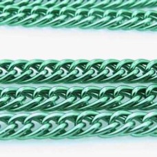 Corrente Alumínio Dupla Verde Bandeira 8x6 mm 1 metro