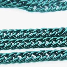 Corrente Alumínio Dupla Verde Musgo 8x6 mm 1 metro