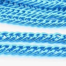 Corrente Alumínio Dupla Azul 8x6 mm 1 metro