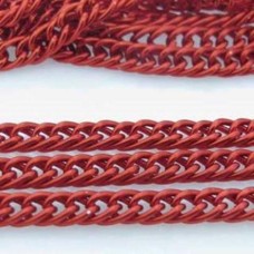 Corrente Alumínio Dupla Vermelho 8x6 mm 1 metro