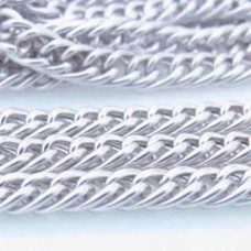 Corrente Alumínio Dupla Rosa 8x6 mm 1 metro