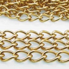 Corrente ouro flash Alumínio 9x14 mm 1 metro