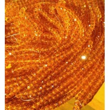 Cristal 06 mm laranja fio com aprox. 100 peças