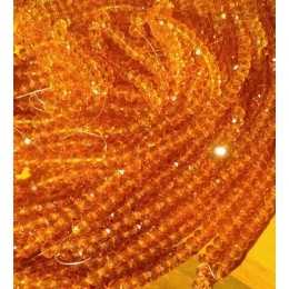 Cristal 06 mm laranja fio com aprox. 100 peças