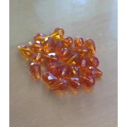 Cristal 10x08 mm Gota Laranja 25 unidades