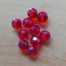 Bola 08 mm Cristal Vermelho 10 unidades