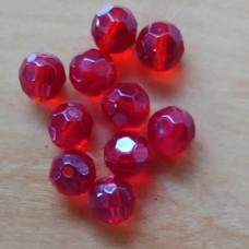 Bola 10 mm Cristal Vermelho 10 unidades