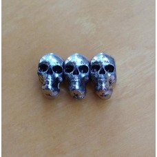 Entremeio caveira 12x07 mm níquel velho 2 unidades