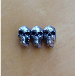 Entremeio caveira 12x07 mm níquel velho 2 unidades