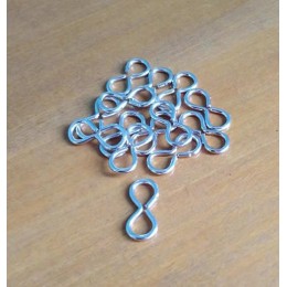 Entreio 18x09 mm oitinho níquel 5 g aprox. 25 unidades