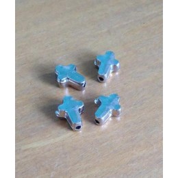 Entremeio 11x10 mm  cruz níquel 4 unidades
