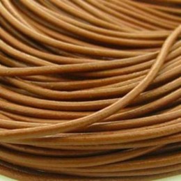 Fio de couro natural caramelo 2 mm 1 metro