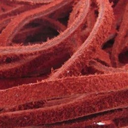 Cordão de Camurça 4 mm Vermelho 5 metros