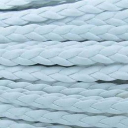 Fio Couro Ecológico Trançado Branco 6 mm 1 metro