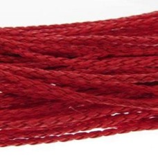 Fio Couro Ecológico Trançado Vermelho 3 mm 1 metro