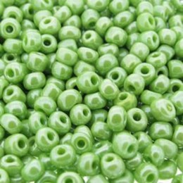 Miçanga Verde Perolado 6/0 50 g aprox. 650  unidades