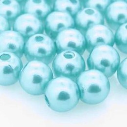 Pérola ABS verde azul 06 mm 25 g  aprox. 200  unidades
