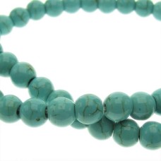 Fio de Pedra Turquesa Brilhante 6 mm 68 Unidades