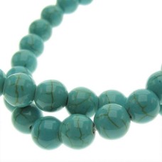 Fio de Pedra Turquesa Brilhante 8 mm 50 Unidades