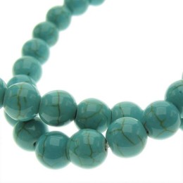 Fio de Pedra Turquesa Brilhante 8 mm 50 Unidades