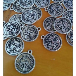 Pingente signo aquario 20 mm níquel velho uma unidade