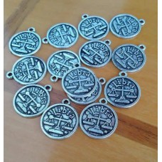 Pingente signo libra 20 mm níquel velho uma unidade
