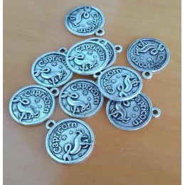 Pingente signo capricórnio 20 mm níquel velho uma unidade