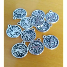 Pingente signo touro 20 mm níquel velho uma unidade