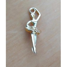 Pingente 26x9 mm Bailarina dourado uma unidade