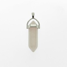 Pingente de Pedra 40x13 mm Quartzo Rosa 1 Unidade