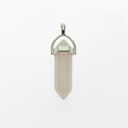 Pingente de Pedra 40x13 mm Quartzo Rosa 1 Unidade