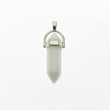 Pingente de Pedra 40x13 mm Marmore Branco 1 Unidade