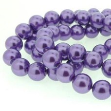Pérola de Vidro Roxo 8 mm Fio 108  unidades