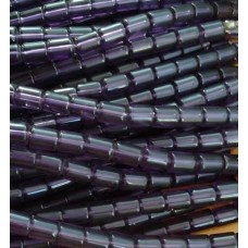 Cilindro 06x08 mm Transparente Roxo Vidro Fio com aprox. 26 unidades