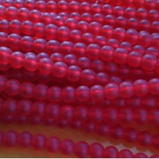 Bola 08 mm Vermelho Fosco Vidro Fio com aprox. 28 unidades