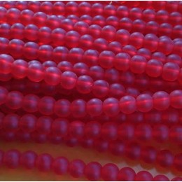 Bola 08 mm Vermelho Fosco Vidro Fio com aprox. 28 unidades