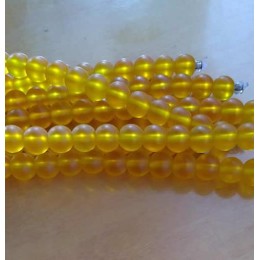 Bola 08 mm Laranja Fosco Vidro Fio com aprox. 28 unidades