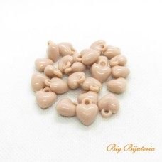 Acrílico bege 12 mm coração 25 gramas