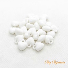 Acrílico branco 12 mm coração 25 gramas