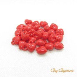 Acrílico vermelho 12 mm coração 25 gramas
